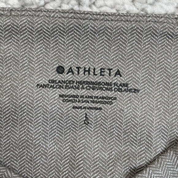 Athleta Delancey Herringbone Flare Pants Buff Grey - Picture 4 of 10